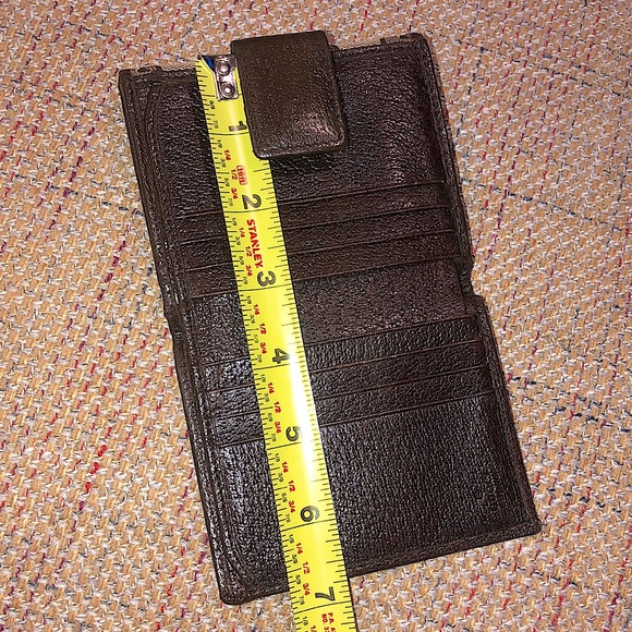 SOLD  GUCCI Men GG Trifold Canvas Jacquard Wallet Brown Leather - Picture 10 of 17